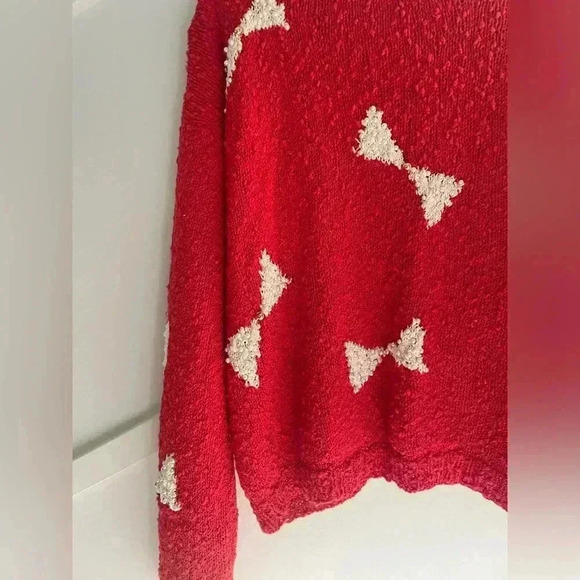 Vintage Red Pearl Studded Sweater size L - Picture 3 of 6